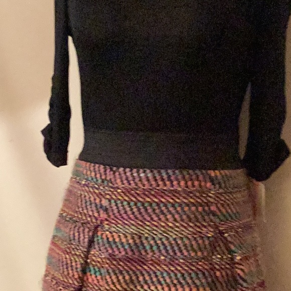 NWT Phoebe Couture dress turtle neck elbow sleeves and multi color skirt # 2. - Picture 3 of 9